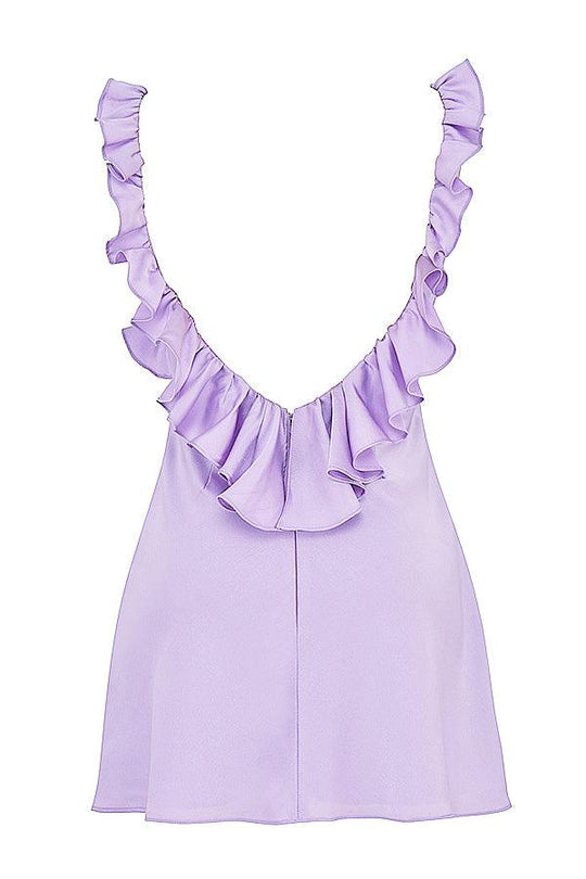 Satin Mini Dress with Ruffles | Playful and Elegant