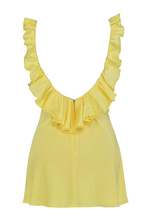 Satin Mini Dress with Ruffles | Playful and Elegant