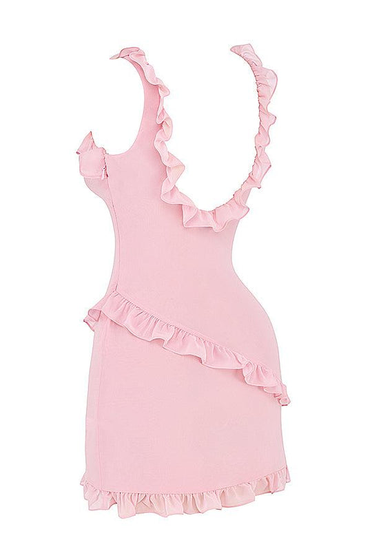 Daisy | Mini Ruffle Dress Quartz Pink - Elegant & Playful