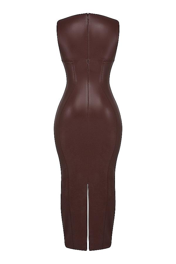 Luxury Leather Maxi Dress | Sophisticated and Bold