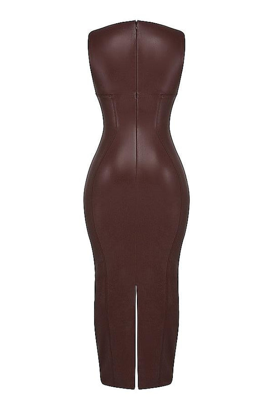 Luxury Leather Maxi Dress | Sophisticated and Bold