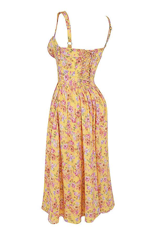 Ivy | Floral Midi Dress - Bright & Light