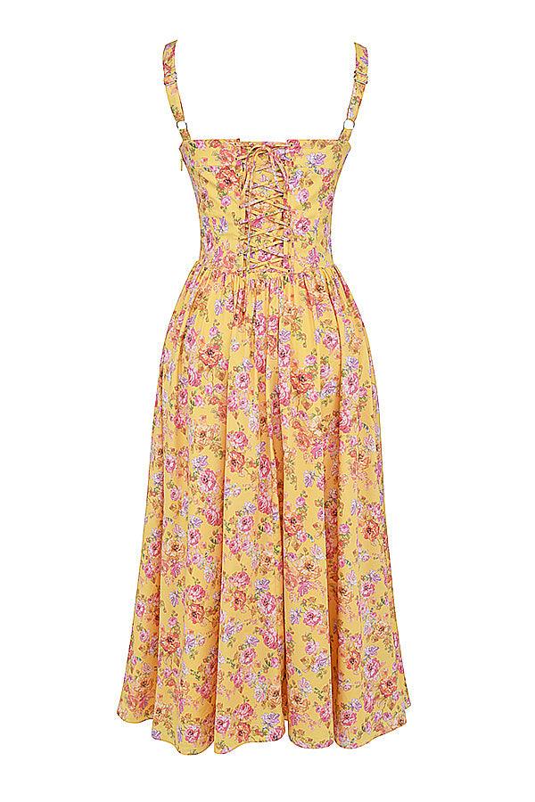 Ivy | Floral Midi Dress - Bright & Light