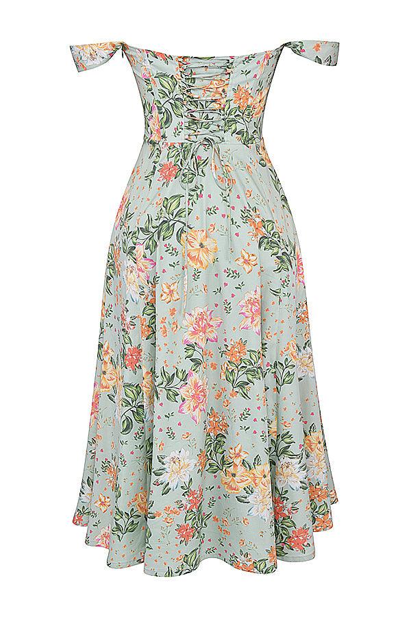 Ivy | Floral Midi Dress - Bright & Light