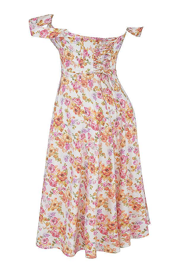 Ivy | Floral Midi Dress - Bright & Light