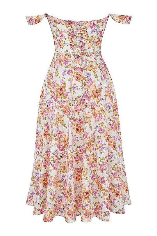 Ivy | Floral Midi Dress - Bright & Light