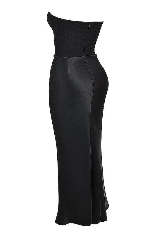 Elegant Strapless Corset Maxi Dress | Classic Glamour for the Evening