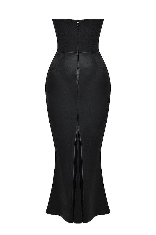 Elegant Strapless Corset Maxi Dress | Classic Glamour for the Evening