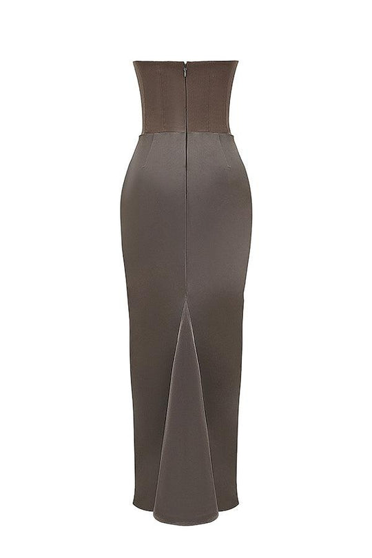 Elegant Strapless Corset Maxi Dress | Classic Glamour for the Evening