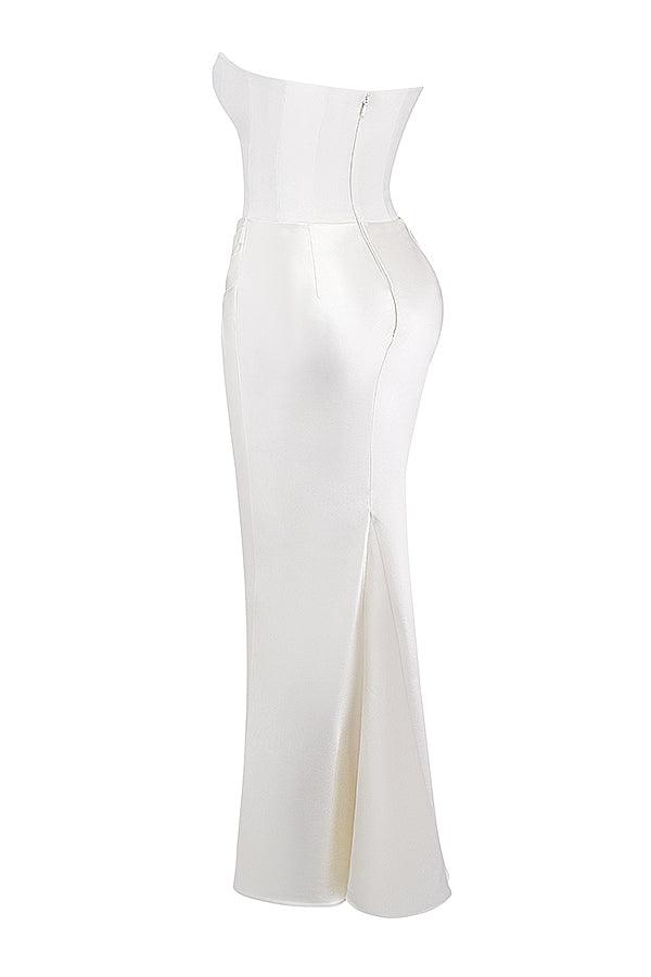 Elegant Strapless Corset Maxi Dress | Classic Glamour for the Evening