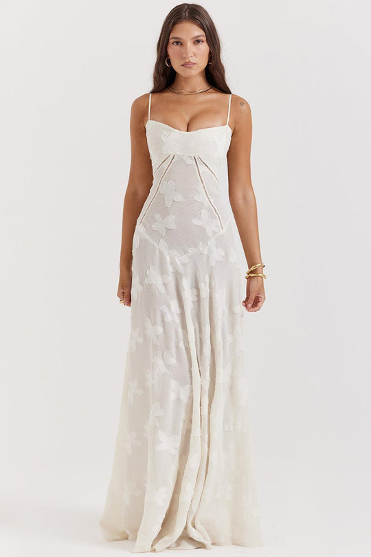 Séréna | Vintage Cream Maxi Dress - Elegant and Timeless