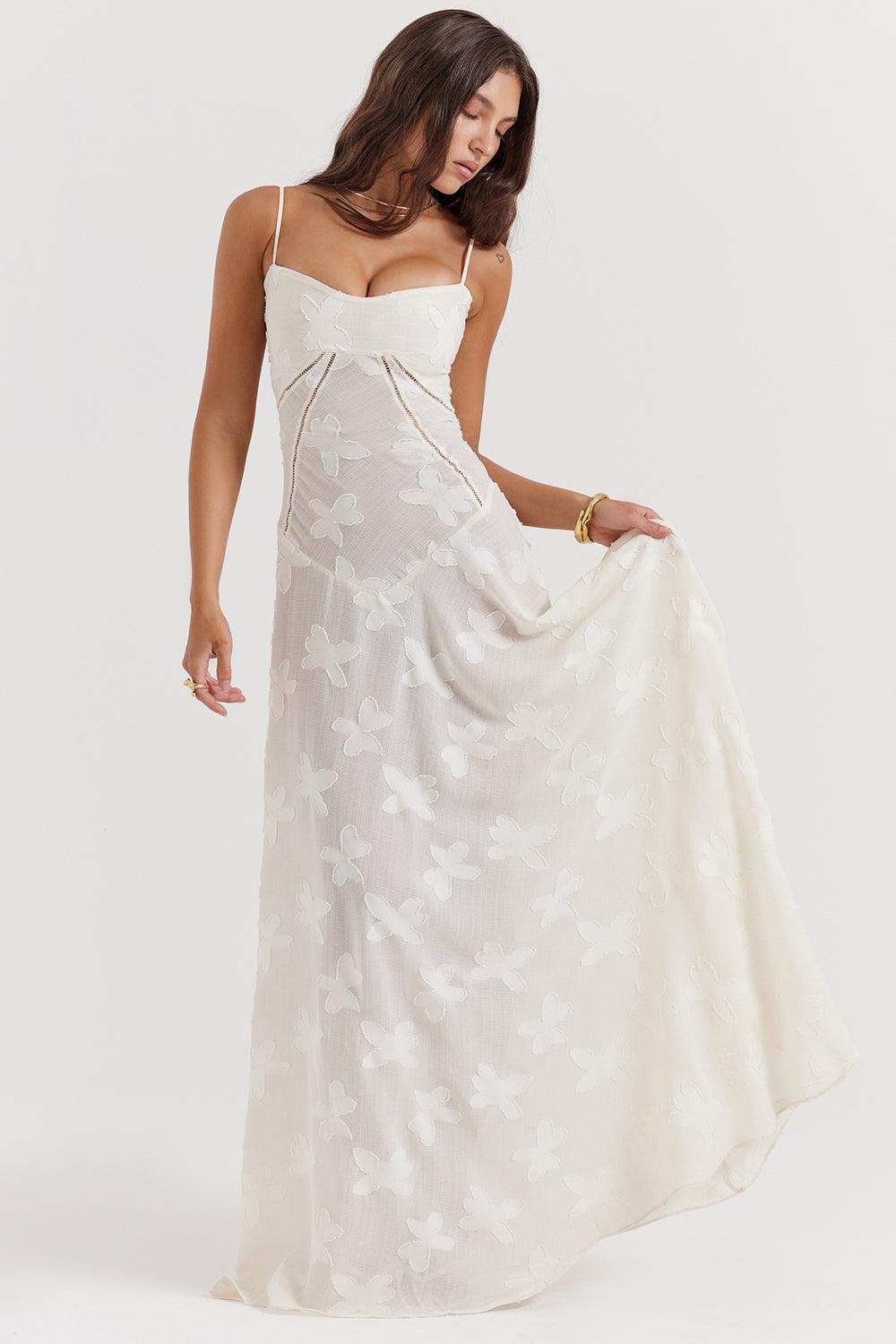 Séréna | Vintage Cream Maxi Dress - Elegant and Timeless