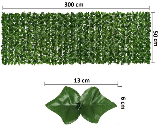 Fence with artificial leaves