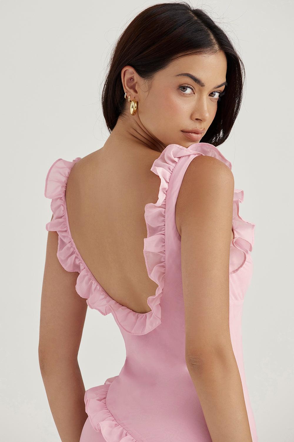 Daisy | Mini Ruffle Dress Quartz Pink - Elegant & Playful