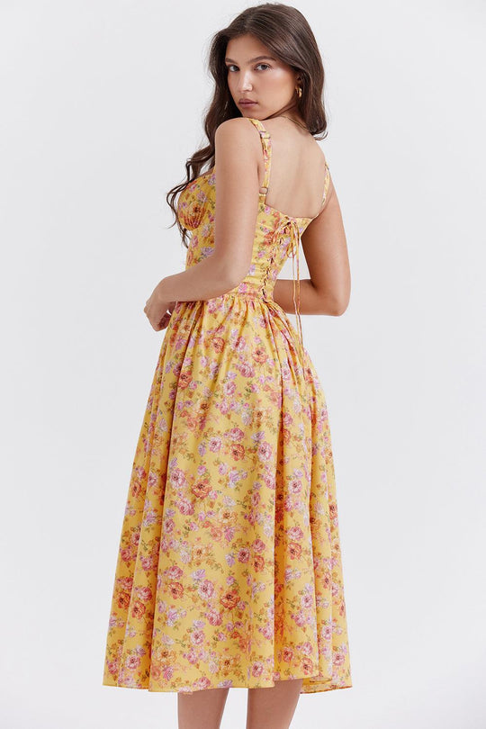 Ivy | Floral Midi Dress - Bright & Light