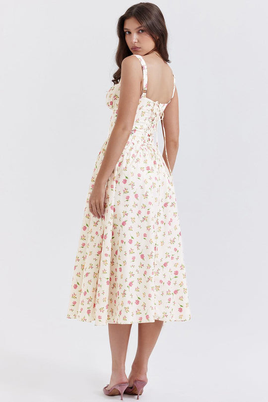 Ivy | Floral Midi Dress - Bright & Light