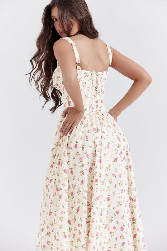 Ivy | Floral Midi Dress - Bright & Light