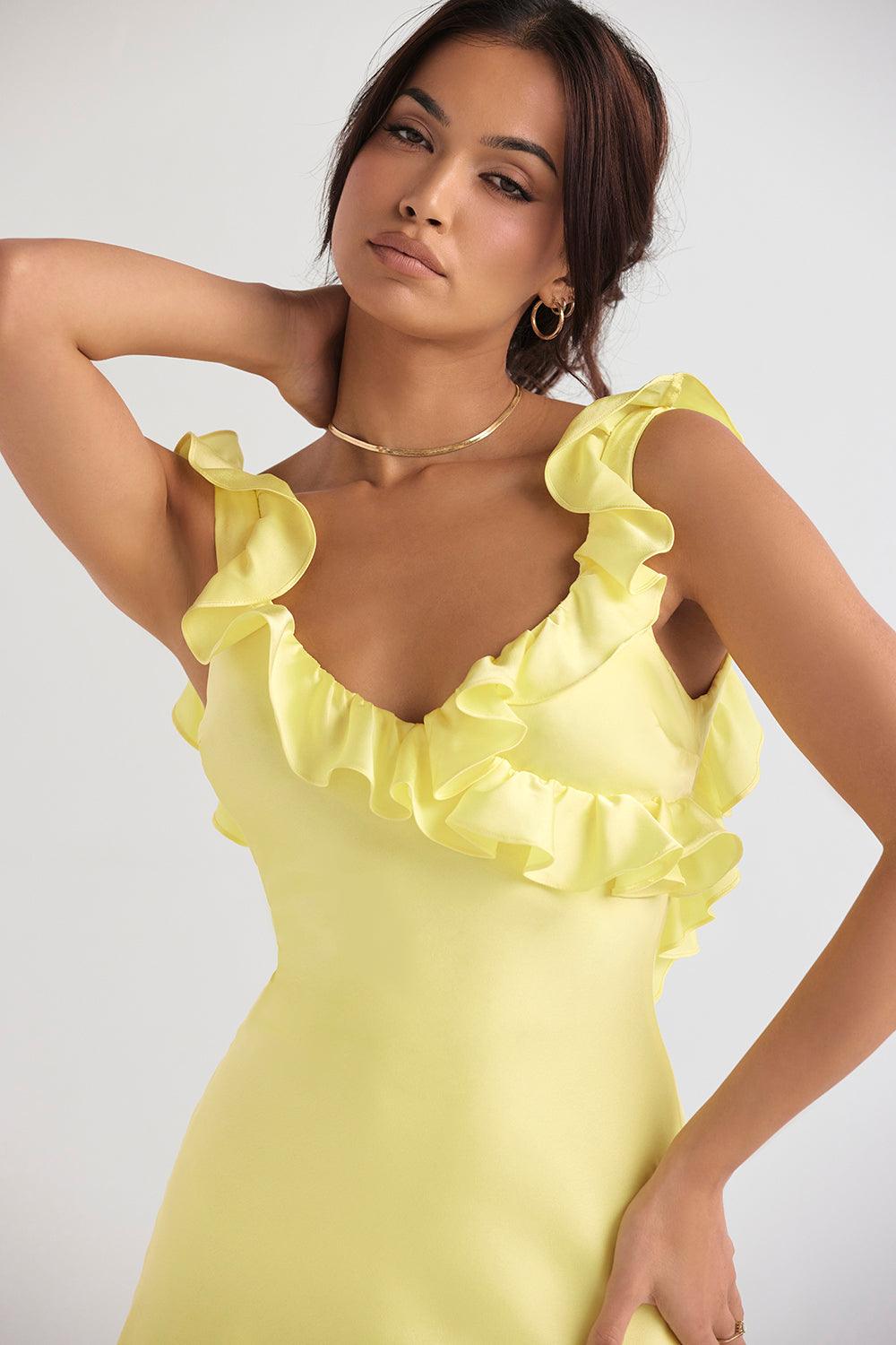 Satin Mini Dress with Ruffles | Playful and Elegant