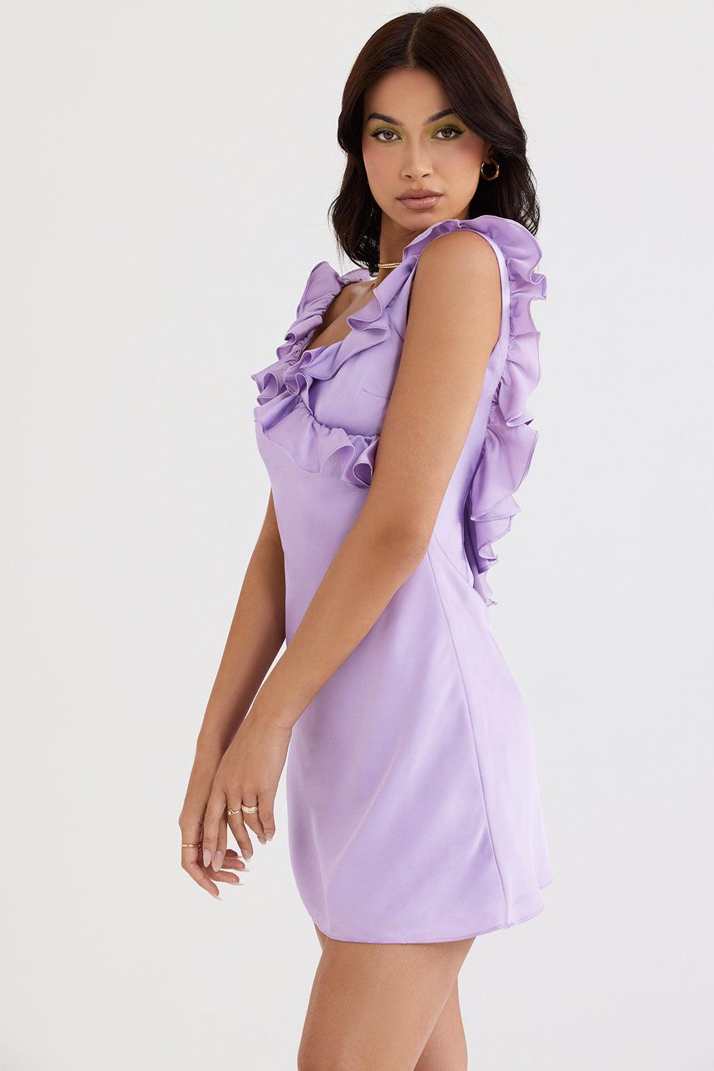 Satin Mini Dress with Ruffles | Playful and Elegant