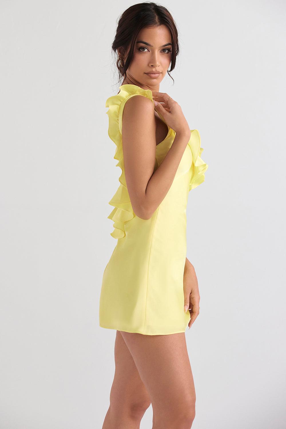 Satin Mini Dress with Ruffles | Playful and Elegant