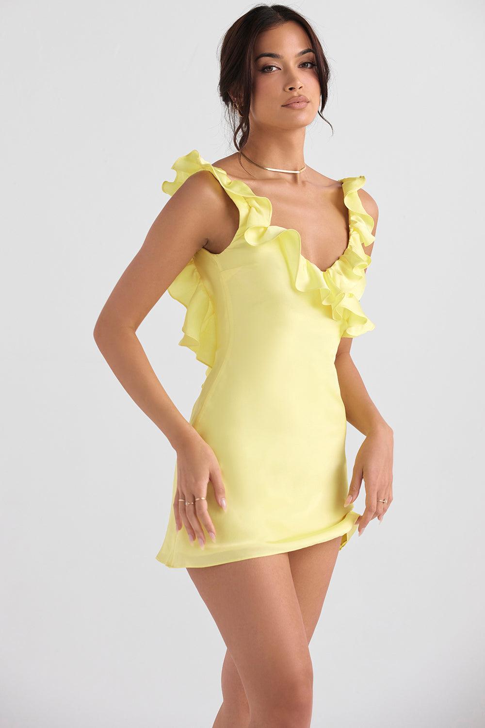 Satin Mini Dress with Ruffles | Playful and Elegant